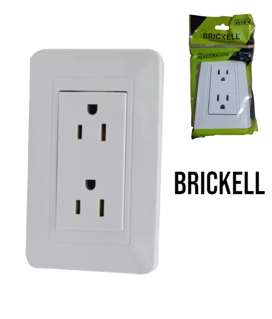 [SB‐615] Tomacorriente Doble  BLANCO BRICKELL (SB-615)