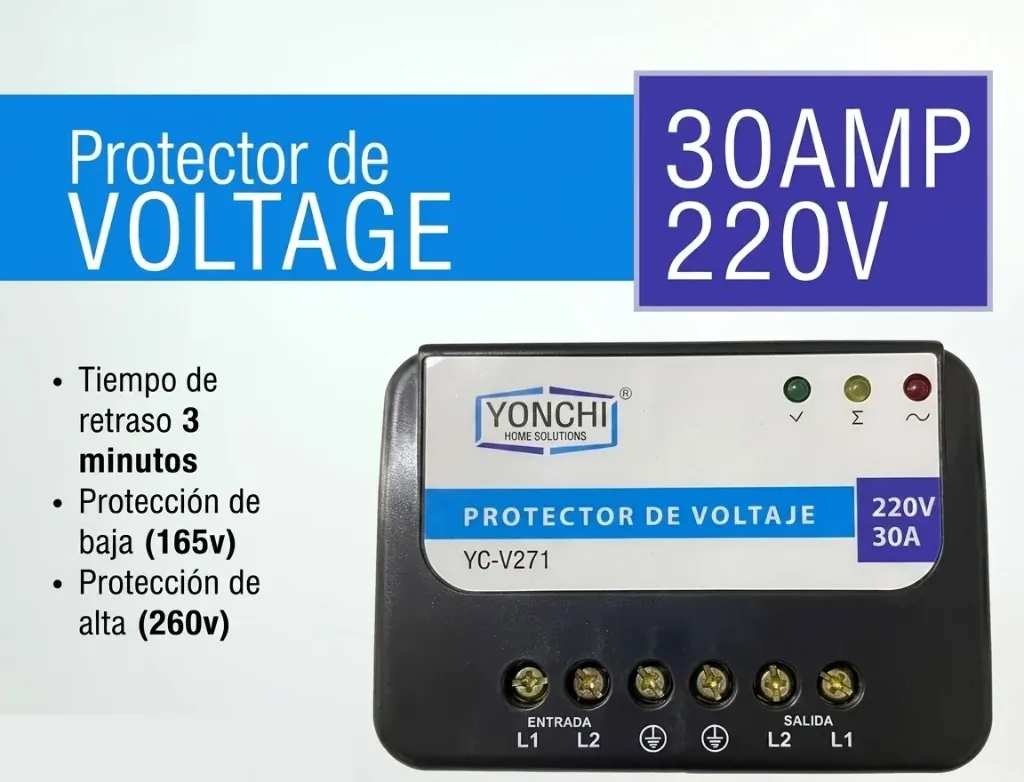 [YC-V271] Protector de Voltaje YONCHI (HVAC Solutions) 22V 30A