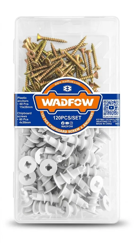 [SB-374] ESPANDERS PARA GYPSUM/TABLAROCA CON TORNILLOS 120 PIEZAS MARCA WADFOW