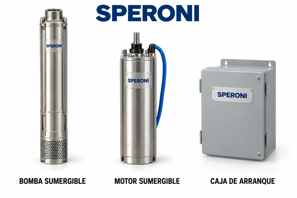 [S0023] KIT SISTEMA BOMBEO SUMERGIBLE 4" 25 GPM 2HP 220V  SPERONI
