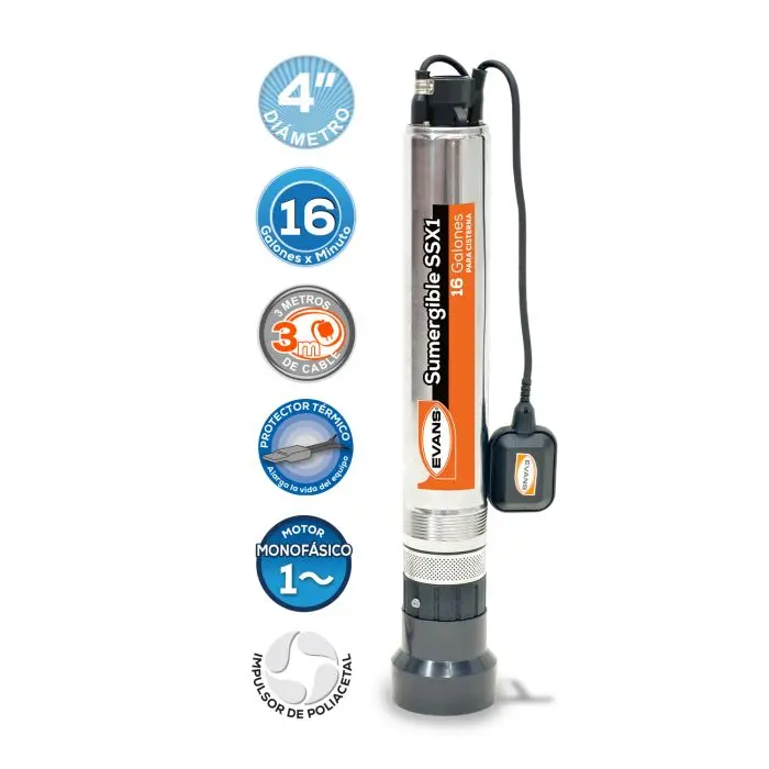 [SSX1ME050F2CF] BOMBA CISTERNA EVANS 0.5HP 115V C/BOYA