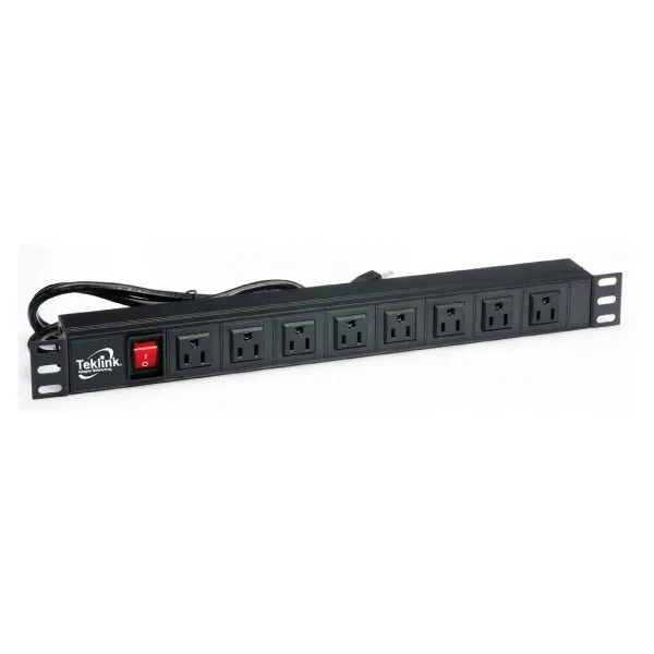 [MTL-REG008-BK] REGLETA PARA RACK PDU HORIZONTAL 19" ANCHO 15AMP 8 TOMAS 110 VOLTIOS TEKLINK MTL-REG008-BK