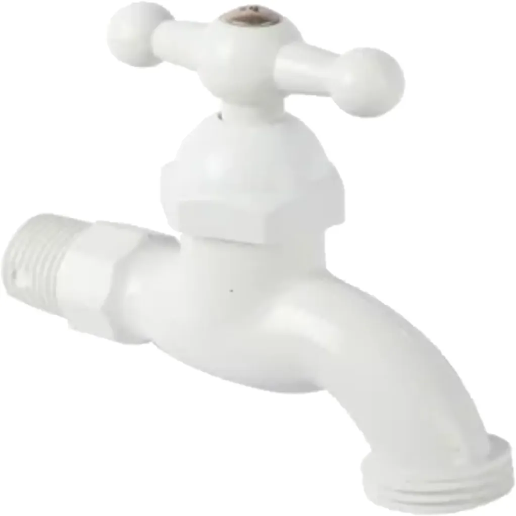 [6216] LLAVE DE CHORRO PVC 1/2" PLASTICA BLANCA CJ 200 UN