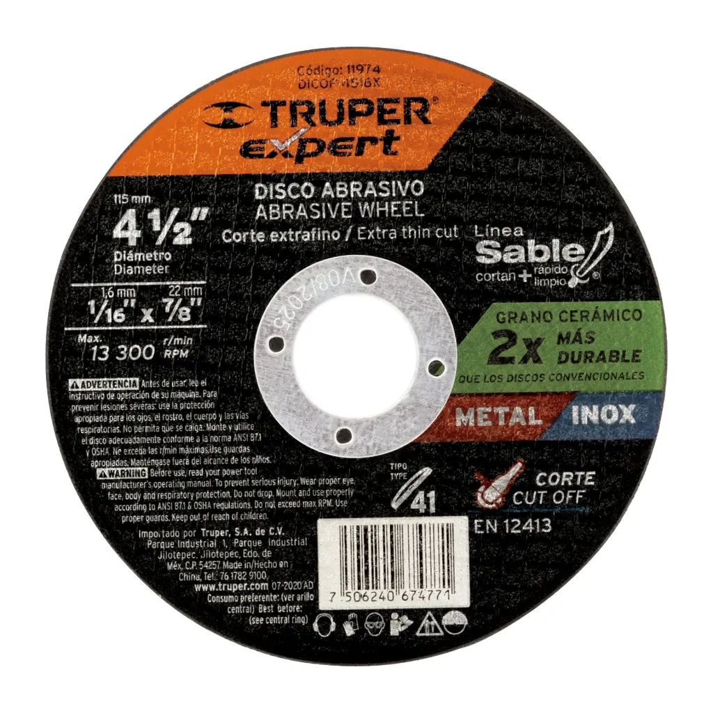 [11974] DISCO P/CORTE MET FINO 4-1/2" DICOF-4516X   TRUPER