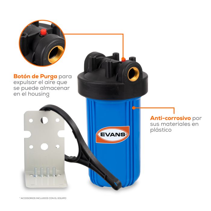 [BLUE124-10BR] PORTA FILTRO EVANS INSERTO LATON 4"X10"