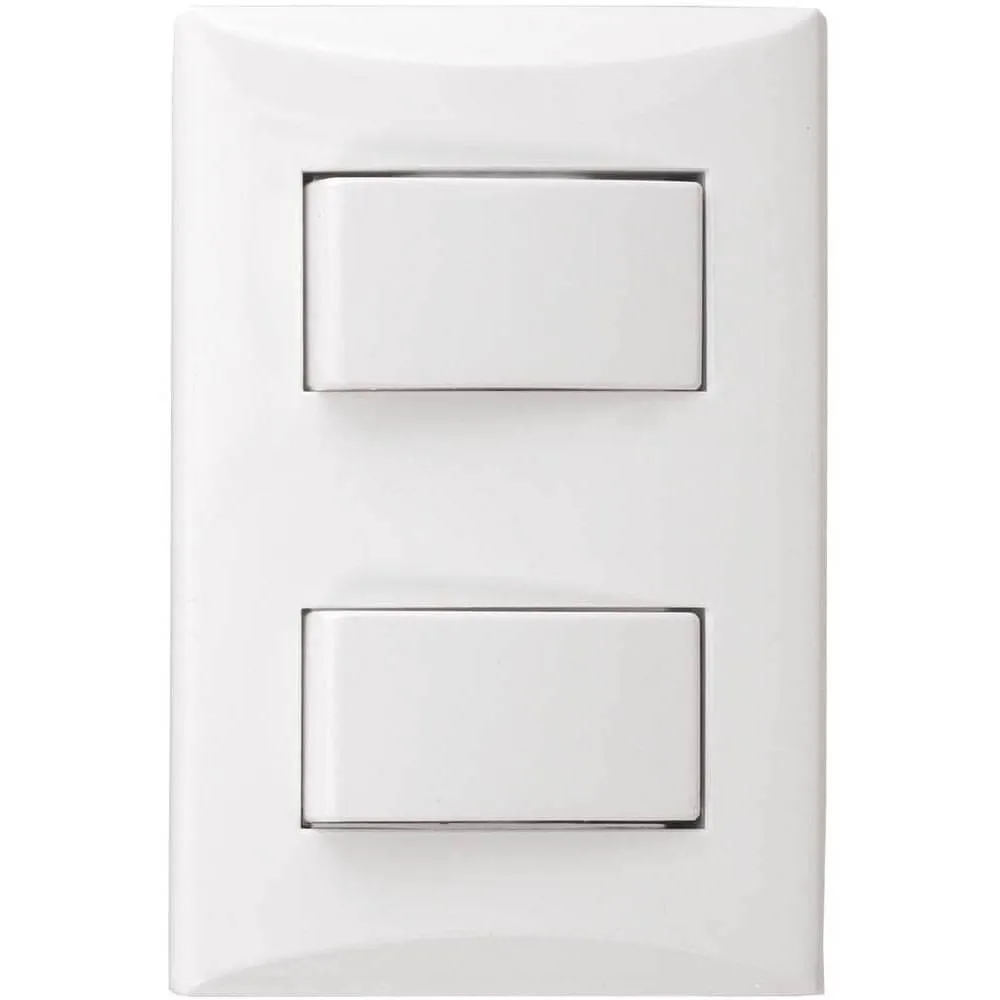[E041004BW] APAGADOR DOBLE 3V 15A 125V BLANCO PLATA 1004-BW