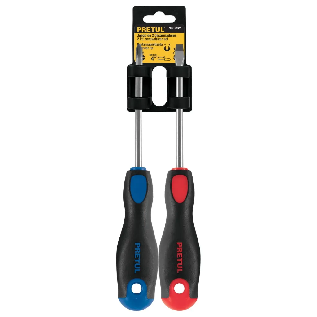 [20215] JUEGO. DESATORNILLADOR 2pz PVC DUO-1/4X4BP PRETUL